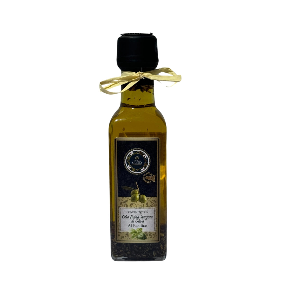 OLIO EXTRA VERGINE DI OLIVA AL BASILICO 10cl